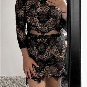Set. Lace crop top with skirt